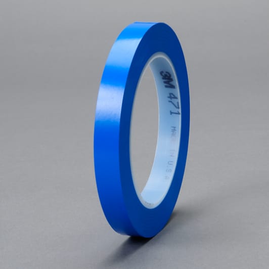 3M™ Vinyl Tape 471 Blue, 1/2 in x 36 yd