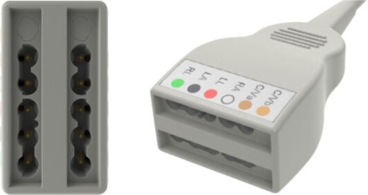 ECG Cables, 10-Lead Yoke (5+5), Universal Din, YMC10MT55