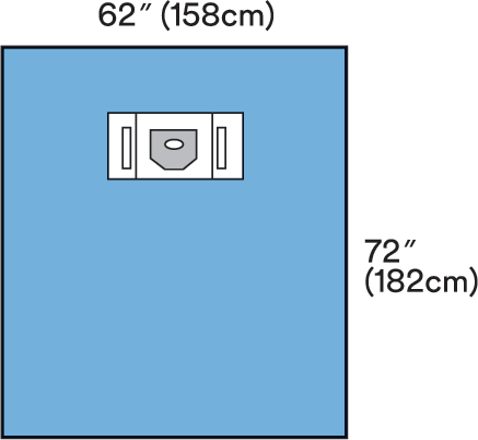 Ophthalmic Sheet Aperture 2 Pouches Std Blue Fabric Illus 1064