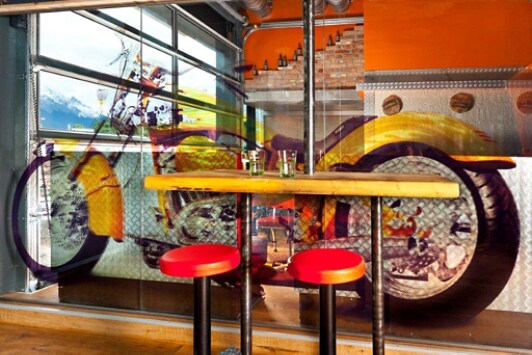 Motorcycle in Cafe - Harly Coffee Bar