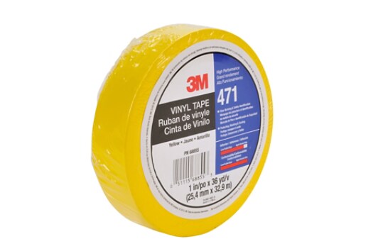 3M(TM) Vinyl Tape 471 Yellow, 1 in x 36 yd