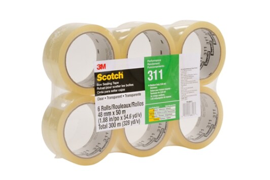 Scotch(R) Performance Box Sealing Tape 311 PK6 Clear