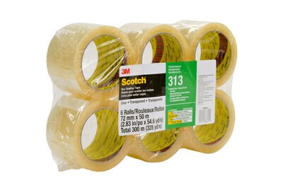 Scotch(R) Performance Box Sealing Tape 313 PK6 Clear
