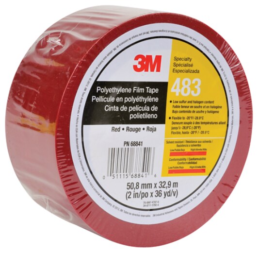 3M(TM) Polyethylene Film Tape 483 IWRed, 2 in x 36 yd