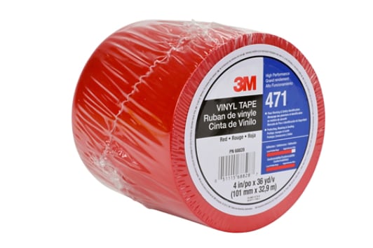 3M(TM) Vinyl Tape 471 Red, 4 in x 36 yd
