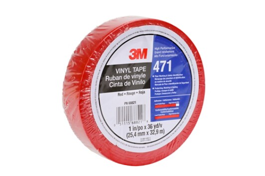 3M(TM) Vinyl Tape 471 Red, 1 in x 36 yd