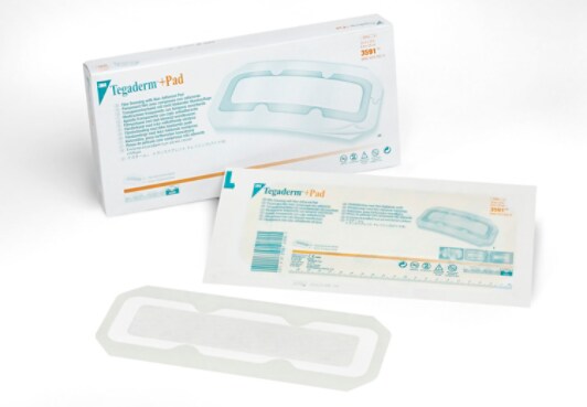 Tegaderm +Pad Film Dresssing with Non-Adherent Pad 3591, white