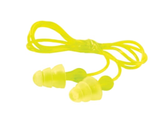 Tri-flange Earplugs with vinyl cord