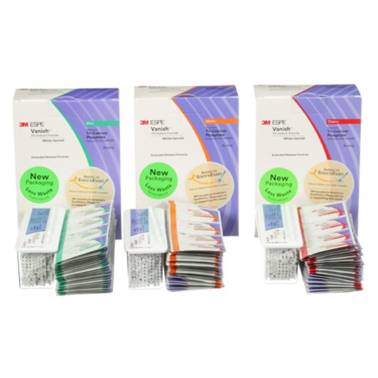 Vanish White Varnish, 5% NaF, Tri-Calcium Phosphate, 3 flavors