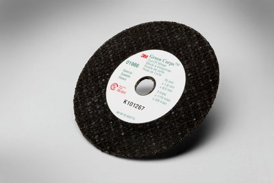 3M(TM) Green Corps(TM) Cut Off Wheel 01986, 3 in x 1/16 in x 3/8