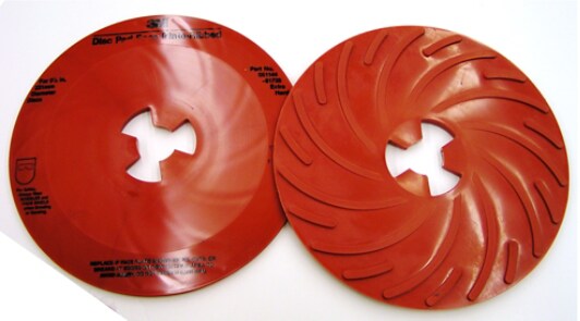 3M(TM) Disc Pad Face Plate Ribbed 81728, 9 in Extra Hard Red