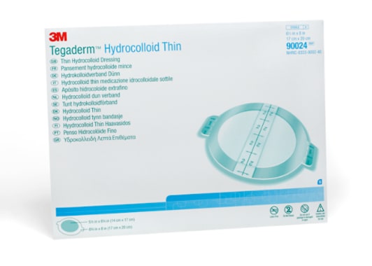 Tegaderm Hydrocolloid Thin Dressing, 90024 - white background