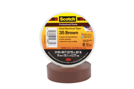 3M(TM) Scotch(R) Vinyl Electrical Tape 35, new packaging, Brown