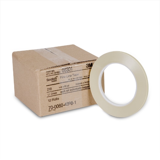 Scotch® Fine Line Tape 218, 06301, 1/4 in x 60 yd, 12 per case