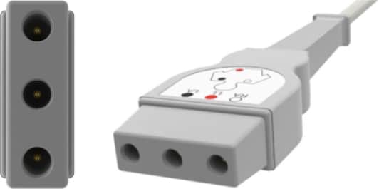ECG Cables, 3-Lead, Safety Din, Detachable, D3C11
