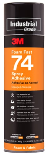 3M(TM) FoamFast 74 Spray Adhesive Orange aerosol can