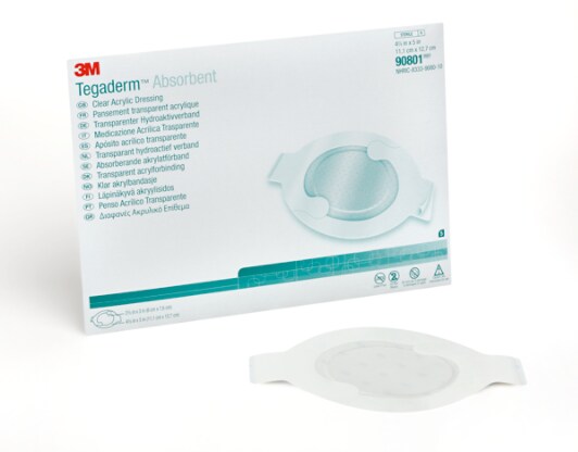 Tegaderm Absorbent Clear Acrylic Dressing, 90801 - white bkgd