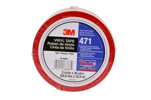 3M(TM) Vinyl Tape 471 Red, 2 in x 36 yd
