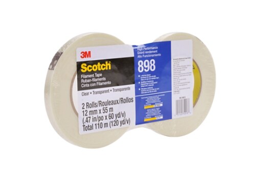 Scotch(R) Filament Tape 898 Clear, 12 mm x 55 m