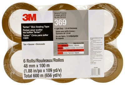 Tartan(TM) General Use Box Sealing Tape 369 Tan