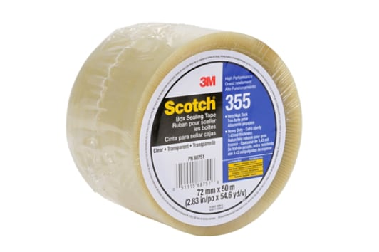 Scotch(R) High Performance Sealing Tape 355 Clear, 72 mm x 50 m