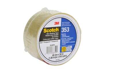 Scotch(R) High Performance Sealing Tape 353 Clear, 48 mm x 50 m