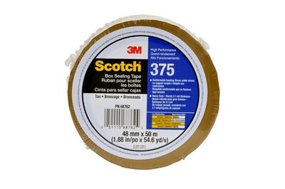 Scotch(R) High Peformance Box Sealing Tape 375 Tan, 48 mm x 50 m