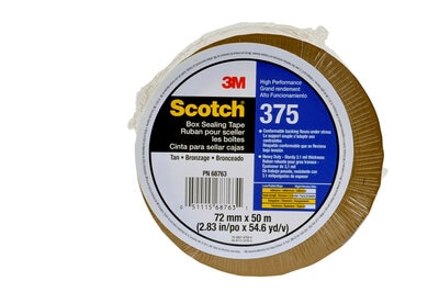 Scotch(R) High Peformance Box Sealing Tape 375 Tan, 72 mm x 50 m