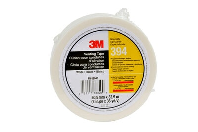 3M(TM) Venting Tape 394 IW White, 2 in x 36 yd