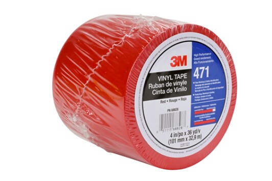 3M(TM) Vinyl Tape 471 Red, 4 in x 36 yd