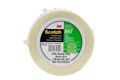Scotch(R) Filament Tape 897 Clear, 48 mm x 55 m