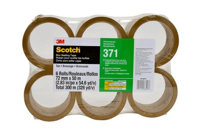 Scotch (R) Performance Box Sealing Tape 371 Tan