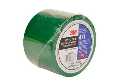 3M(TM) Vinyl Tape 471 Green, 3 in x 36 yd
