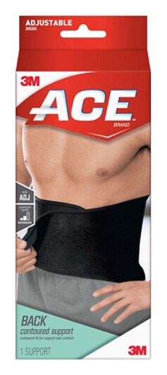 ACE(TM) Brand Contoured Back Support, Adjustable