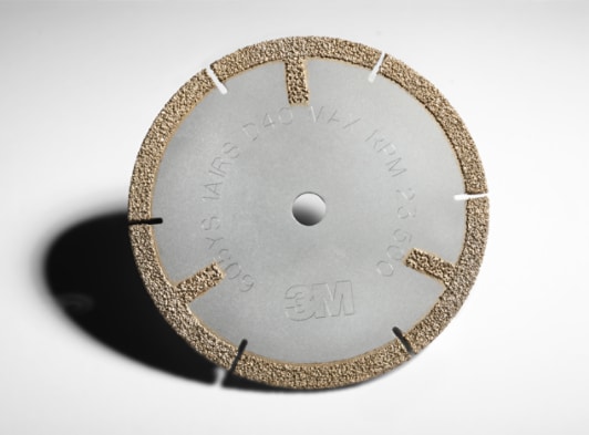3M(TM) Diamond Cut-Off Wheel, 605YS Slotted with Side Spoke, 4"