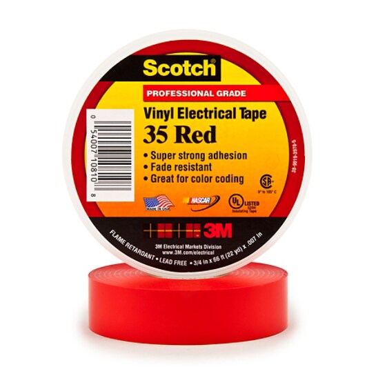 3M(TM) Scotch(R) Vinyl Electrical Tape 35, new packaging, Red