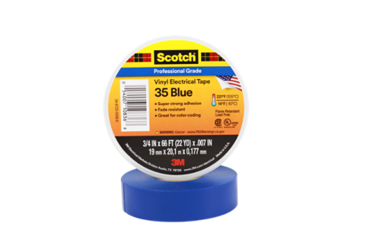 3M(TM) Scotch(R) Vinyl Electrical Tape 35, new packaging, Blue