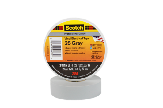 3M(TM) Scotch(R) Vinyl Electrical Tape 35, new packaging, Gray