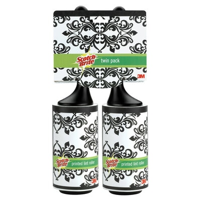 836RS-BTP Scotch-Brite Printed Lint Roller Twin Pack, Baroque