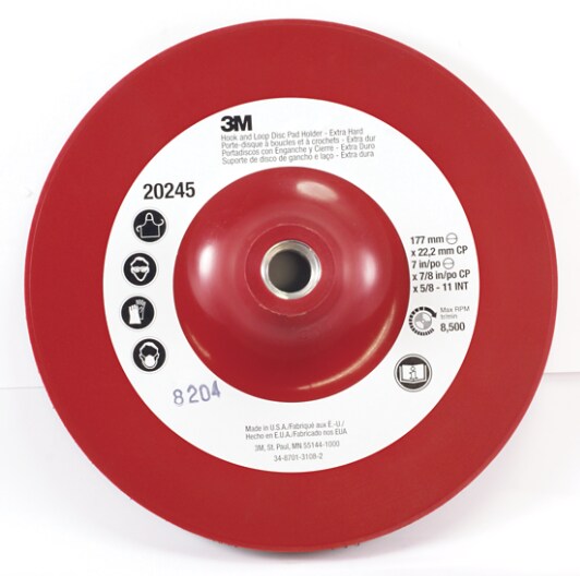 3M� Center Pin Backup Pad, 7"x7/8"x5/8"-11 INT, 20245-7