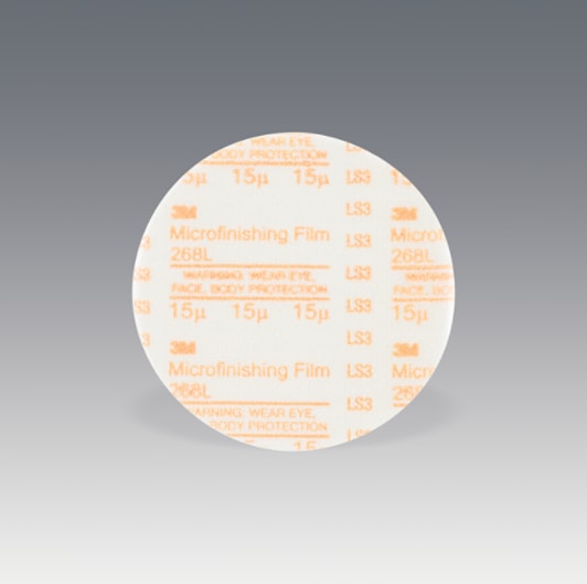 3M(TM) Hook(TM) Microfinish Film Disc268L,T-D,15Mic,5"xNH,81918