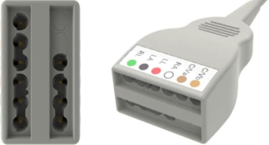 ECG Cables, 10-Lead Yoke (6+4), Universal Din, YMC10GE64