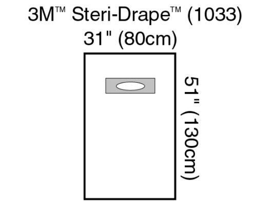 Med Surg Drape w Wide Adhesive Aperture Clear Plastic Illus 1033