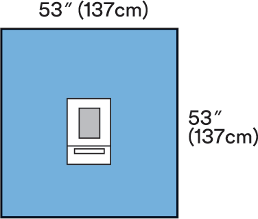 Surg Drape Incise Film Pouch Std Blue Fabric Illus 1062