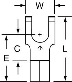 Non-Insulated Butted Seam Flanged Block Fork Terminal