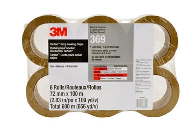Tartan(TM) General Use Box Sealing Tape 369 Tan