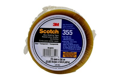 Scotch(R) High Performance Sealing Tape 355 Clear, 72 mm x 50 m