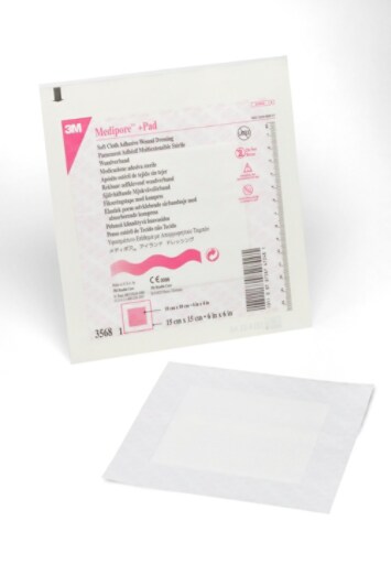 Medipore +Pad Soft Cloth Adhesive Wound Dressing 3568, white