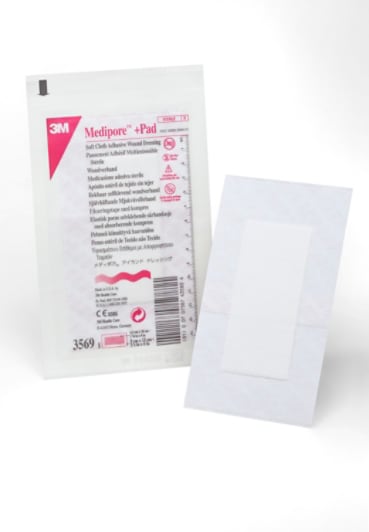 Medipore +Pad Soft Cloth Adhesive Wound Dressing 3569, white