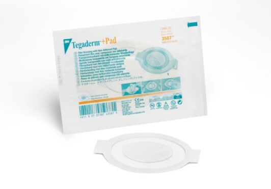 Tegaderm +Pad Film Dresssing with Non-Adherent Pad 3587, white